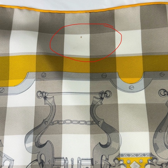 HERMES Scarf carre Mors et gourmettes Yellow Multi 100% Silk Made in France - Picture 14 of 16